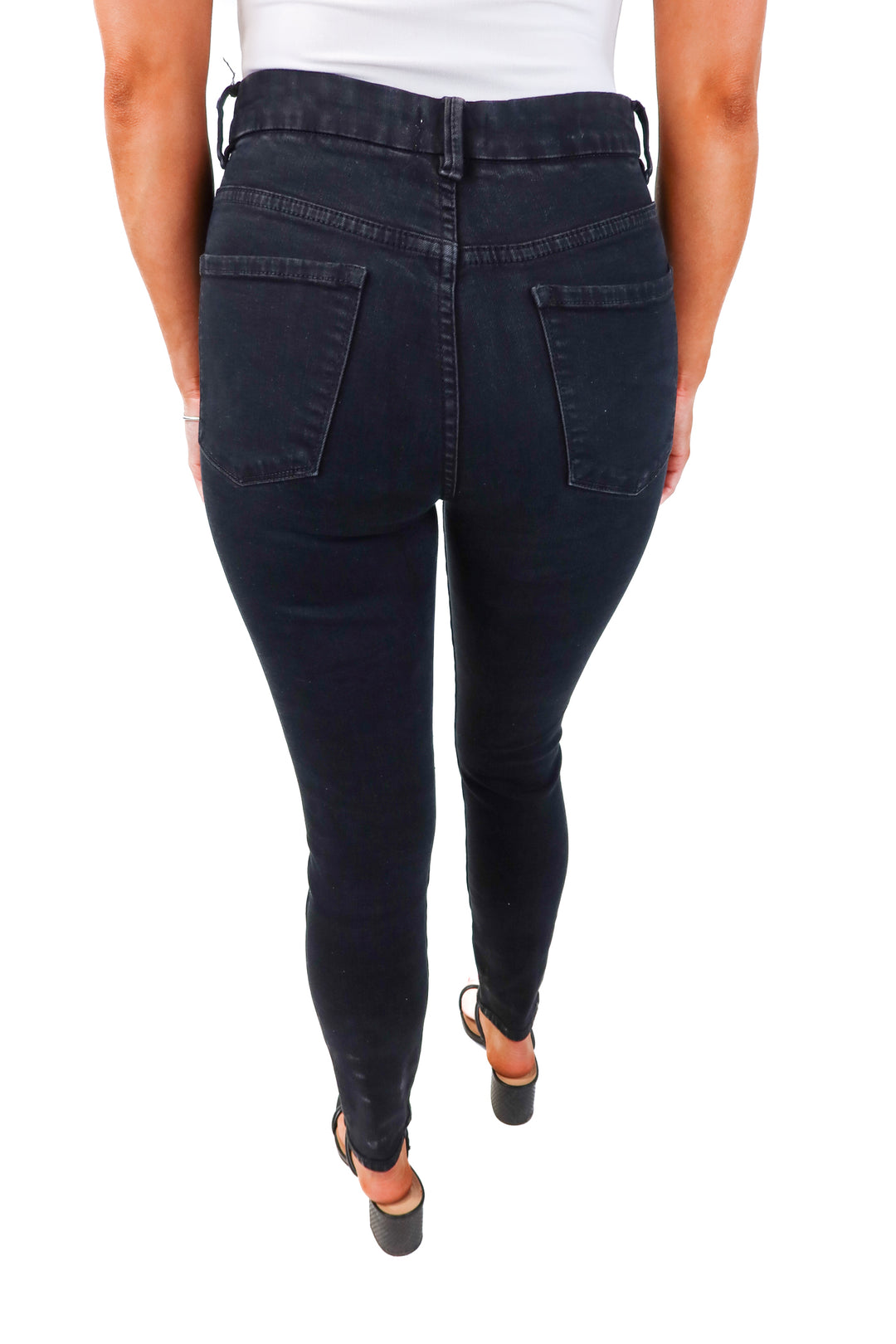 amuse society black lace up skinny jean (26; retail $75)