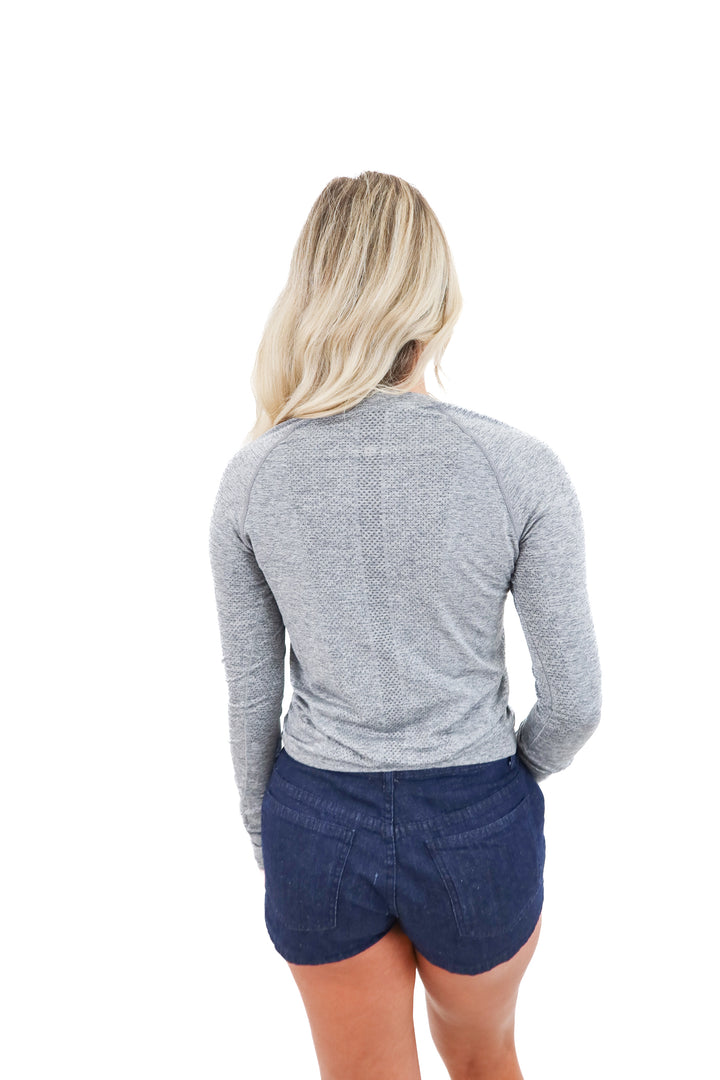 lululemon grey swiftly tech long sleeve top (6; retail $78)
