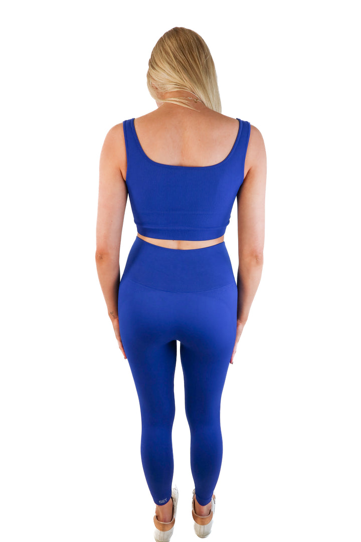 Set active colbat blue ribbed set (M)