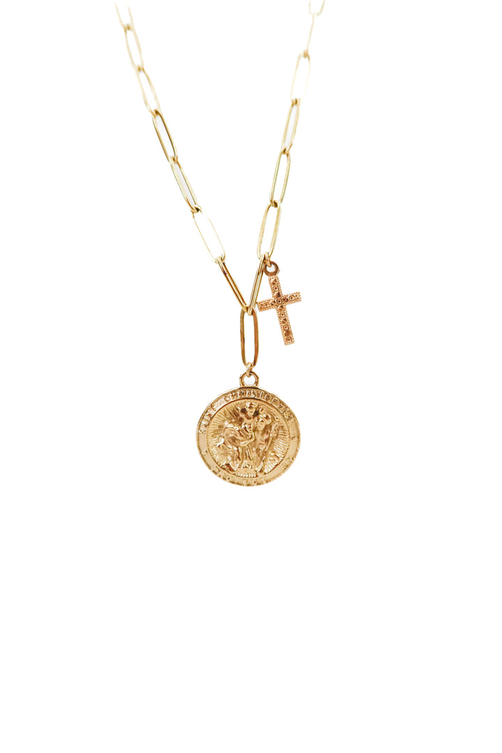 kozakh gold cross necklace (retail $90)