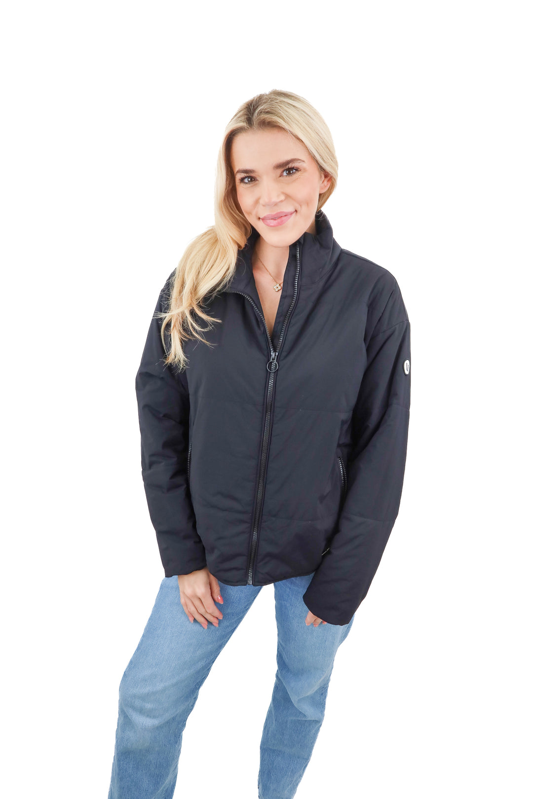 Vuori black puffer quilt jacket (S)
