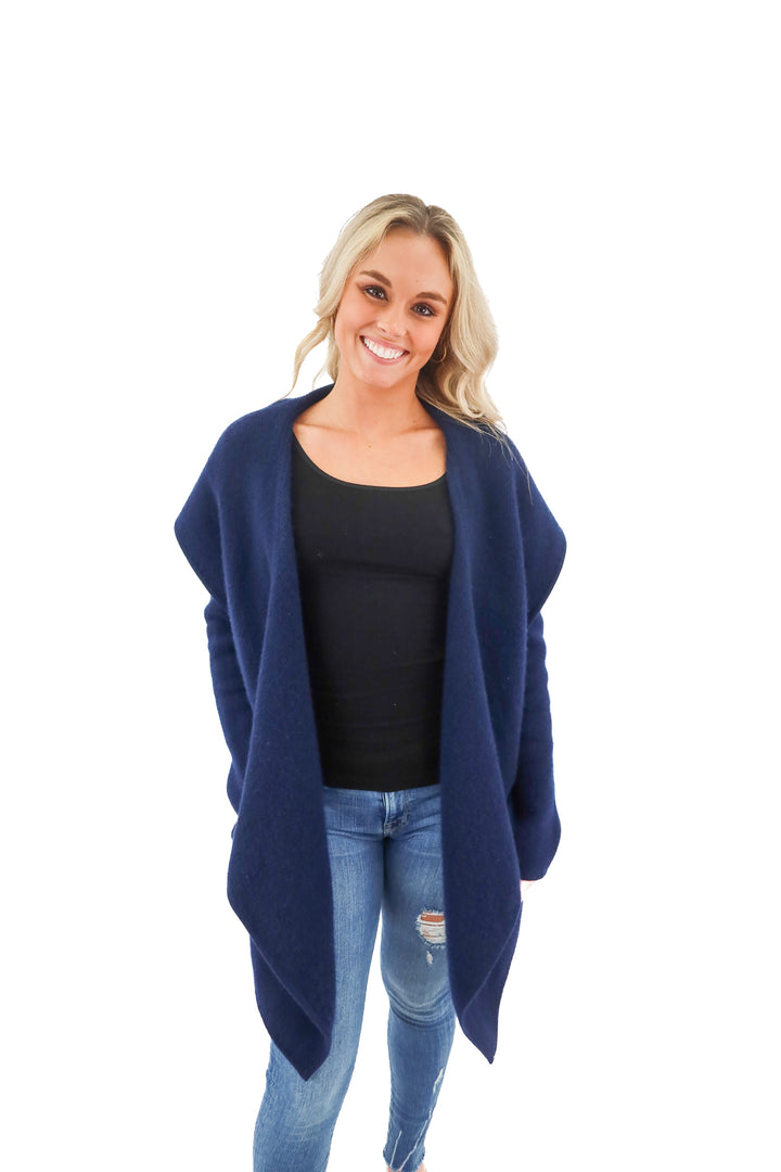 margaret o'leary navy cashmere cardigan (S; retail $558)
