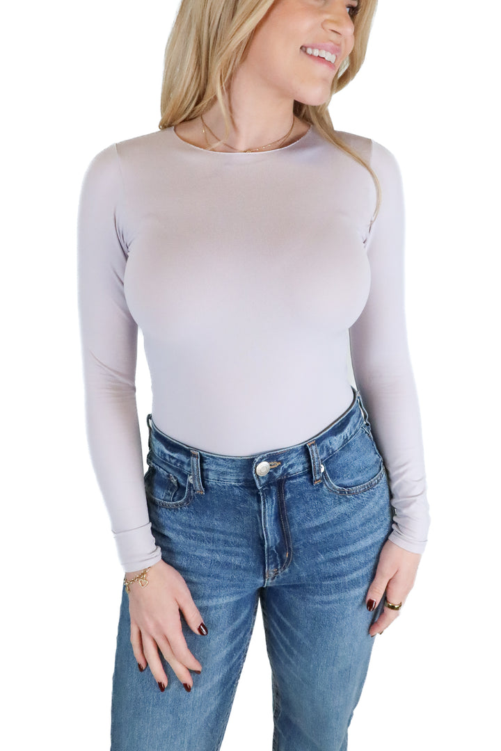 Skims light purple long sleeve bodysuit (xxs; retail $70)