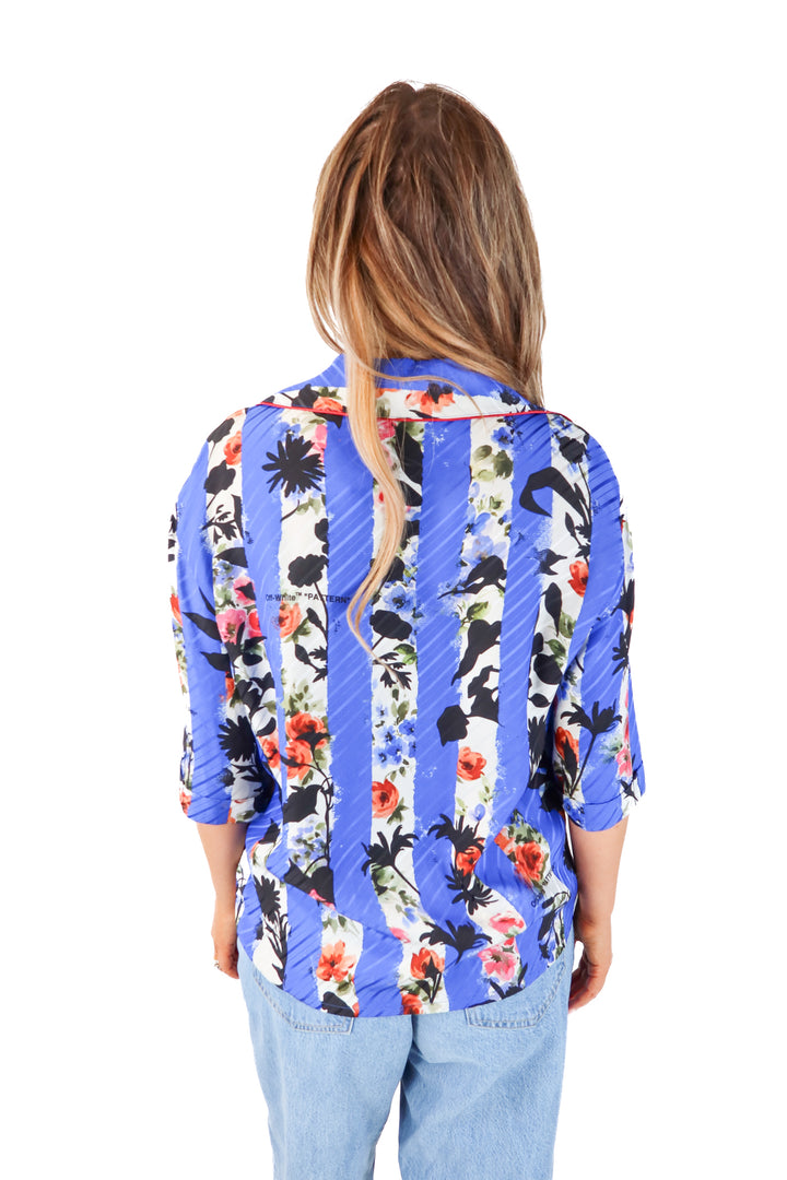 off-white blue floral button up (L; retail $725)