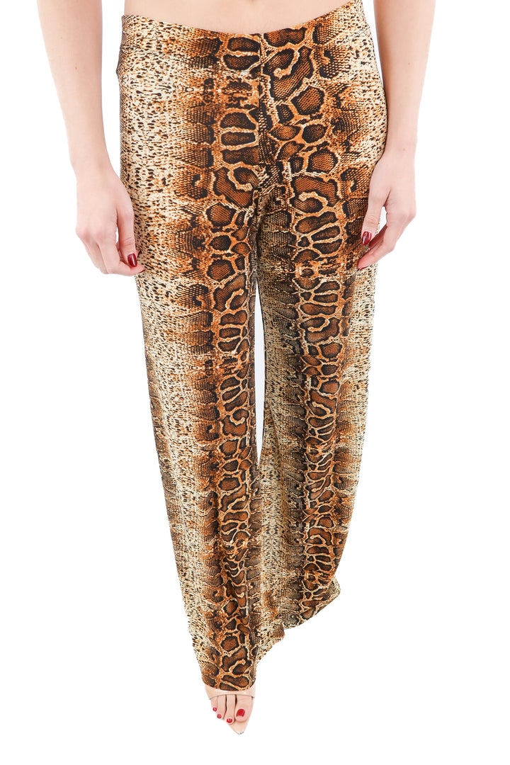 veronica m. brown snakeskin wideleg pants (S)