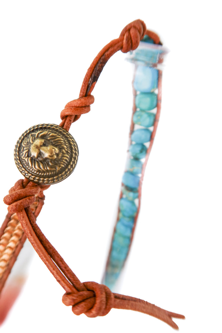 turquoise blue and brown necklace