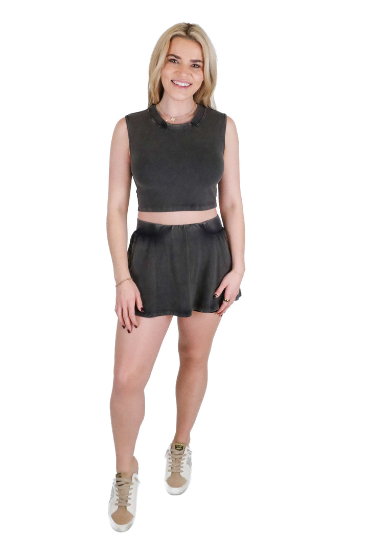 Free People Movement dark gray skort set (S)