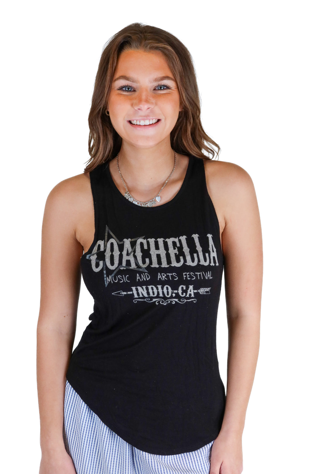 Love Culture Black Coachella Graphic Tank Top (M)