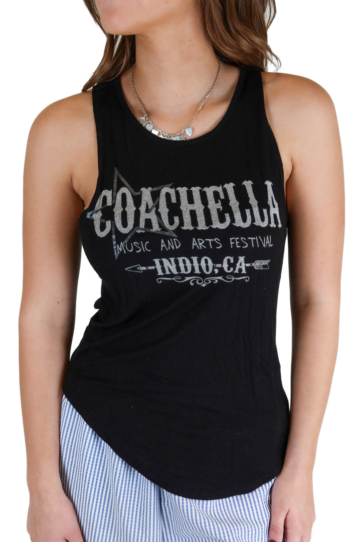 Love Culture Black Coachella Graphic Tank Top (M)