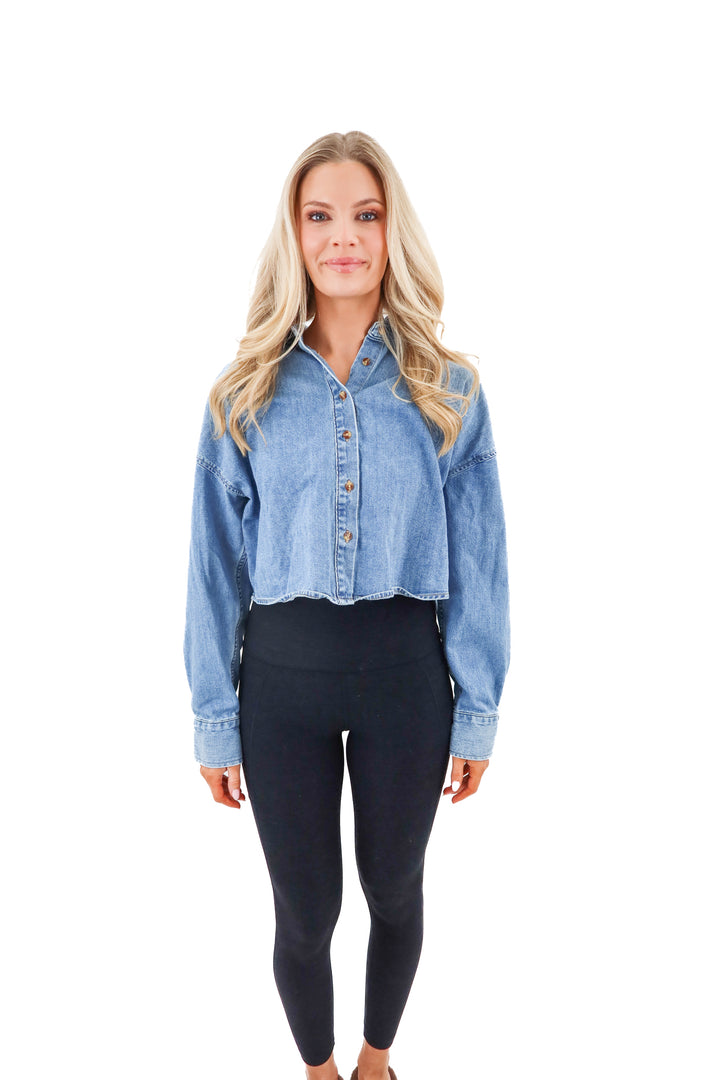 favorite daughter denim button up (s; retail $198)