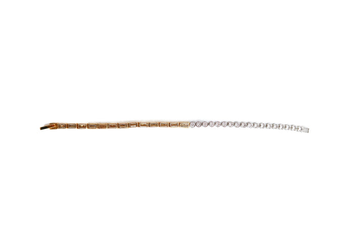 gold and silver diamond link necklace