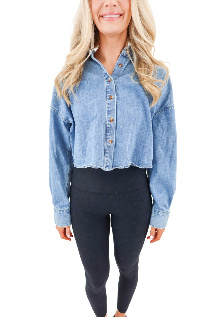favorite daughter denim button up (s; retail $198)