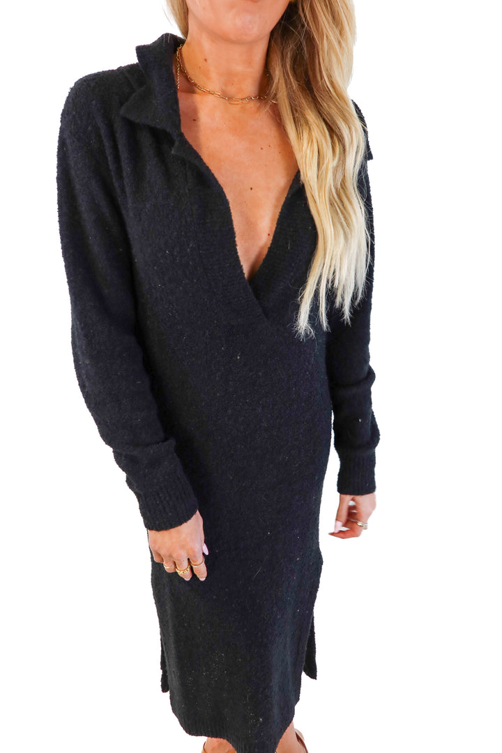 L’Academie black maxi sweater dress (xs; retails for $260)