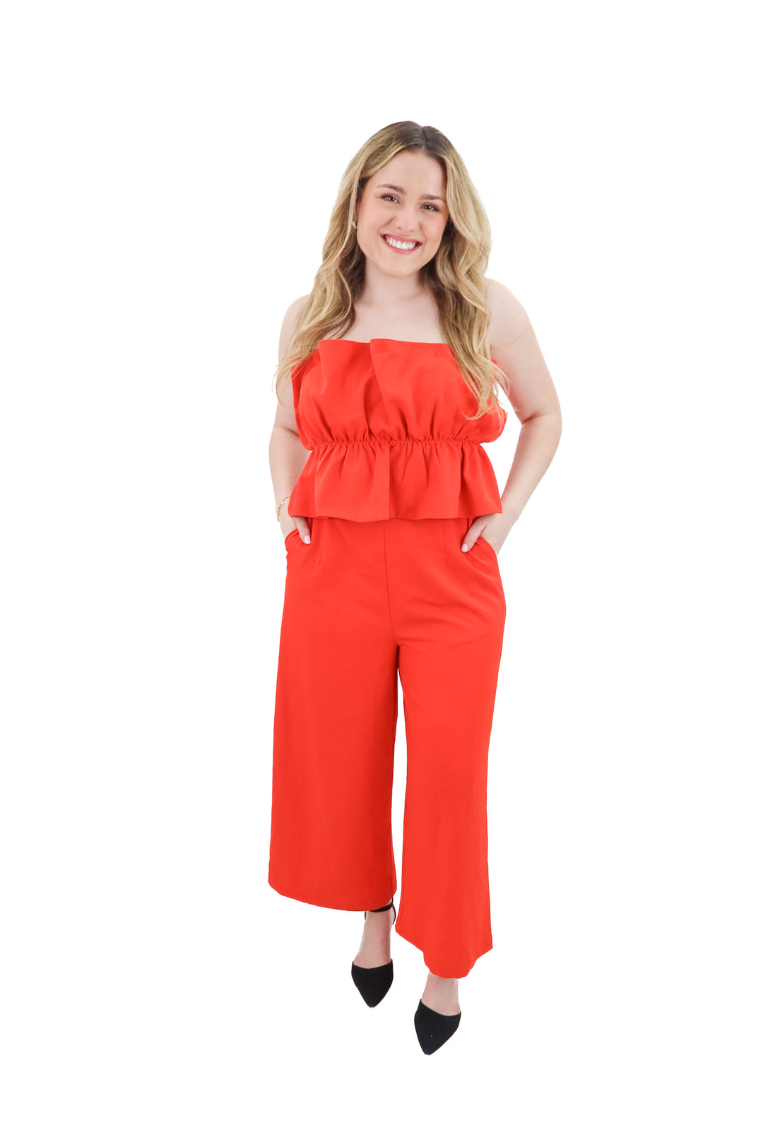 sugar + lips orange jumpsuit (l)