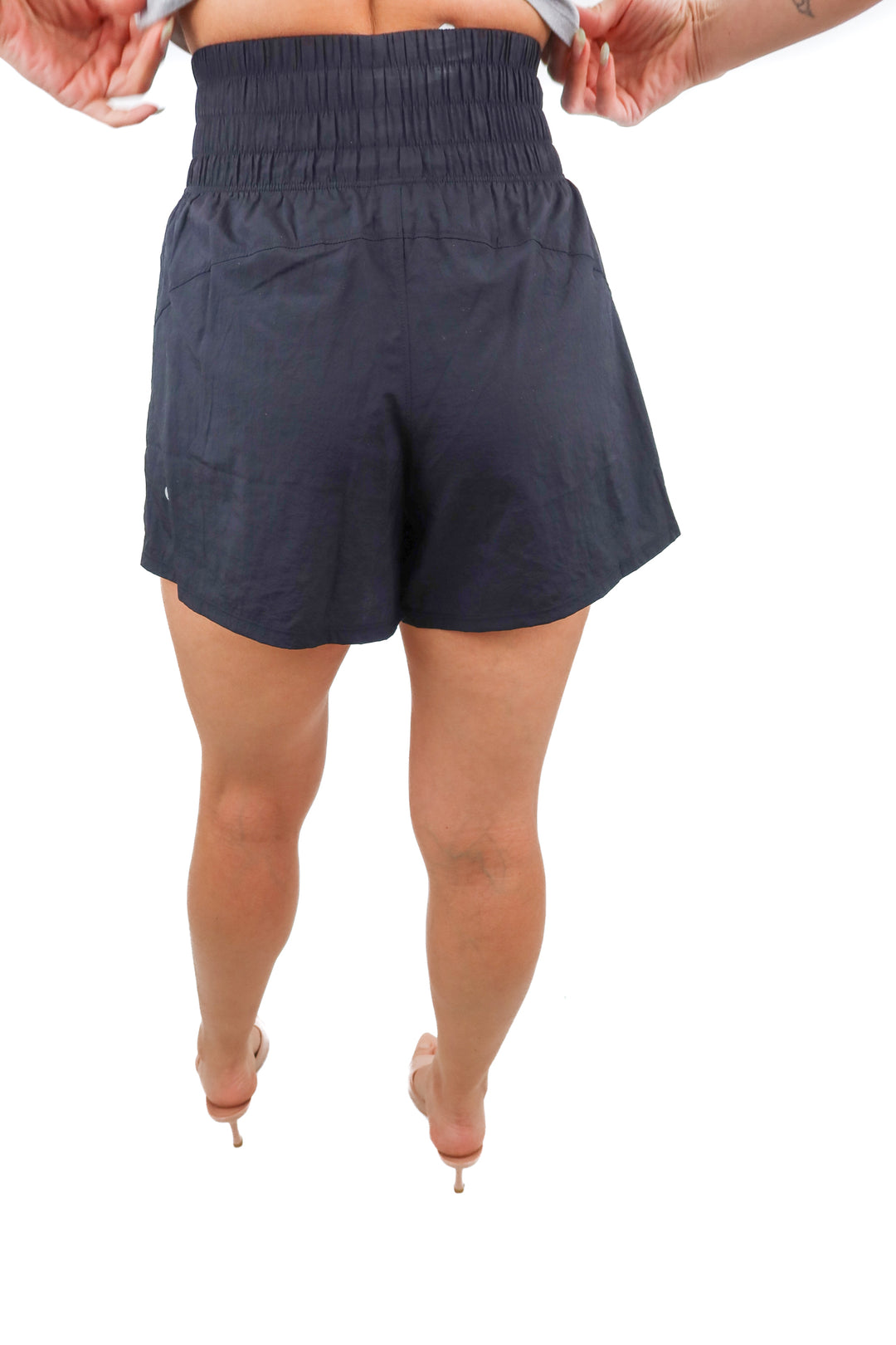Lululemon black exercise shorts (6; retail $78)