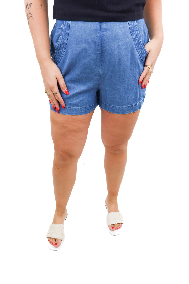 travis mathew chambray shorts (m; retail $79.95)