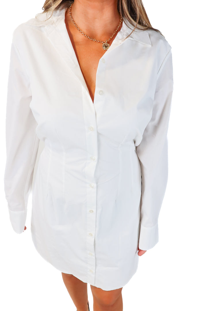 SOLD abercrombie & fitch white button up dress NWT (Ltall; retails $80)
