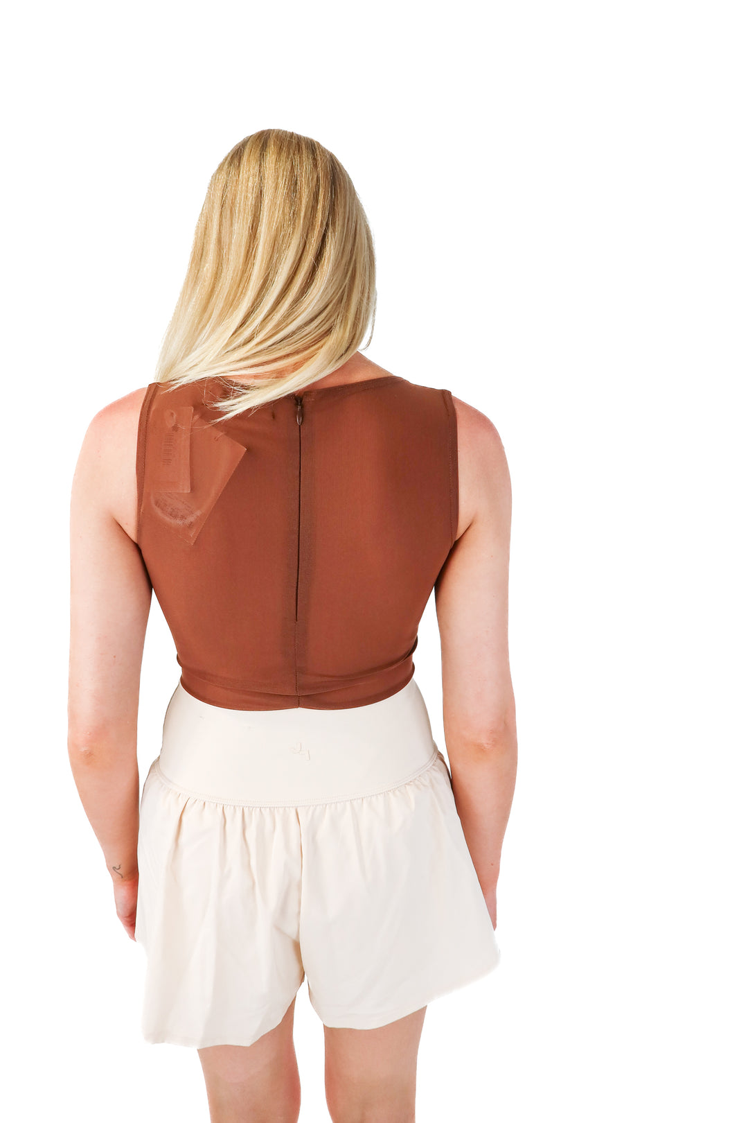meshki brown mesh tank bodysuit NWT (s)
