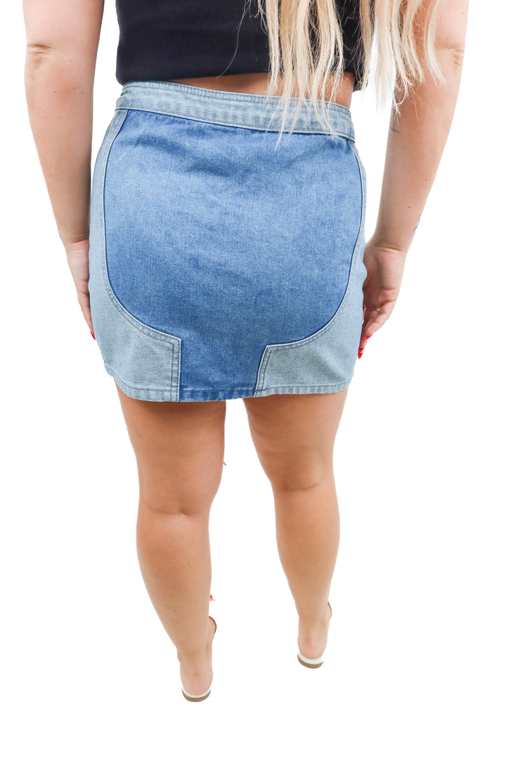 nasty gal denim cutwork skirt NWT (8)