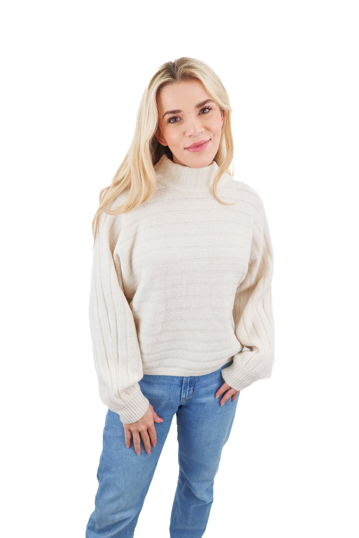 altar'd state beige mockneck sweater (S)