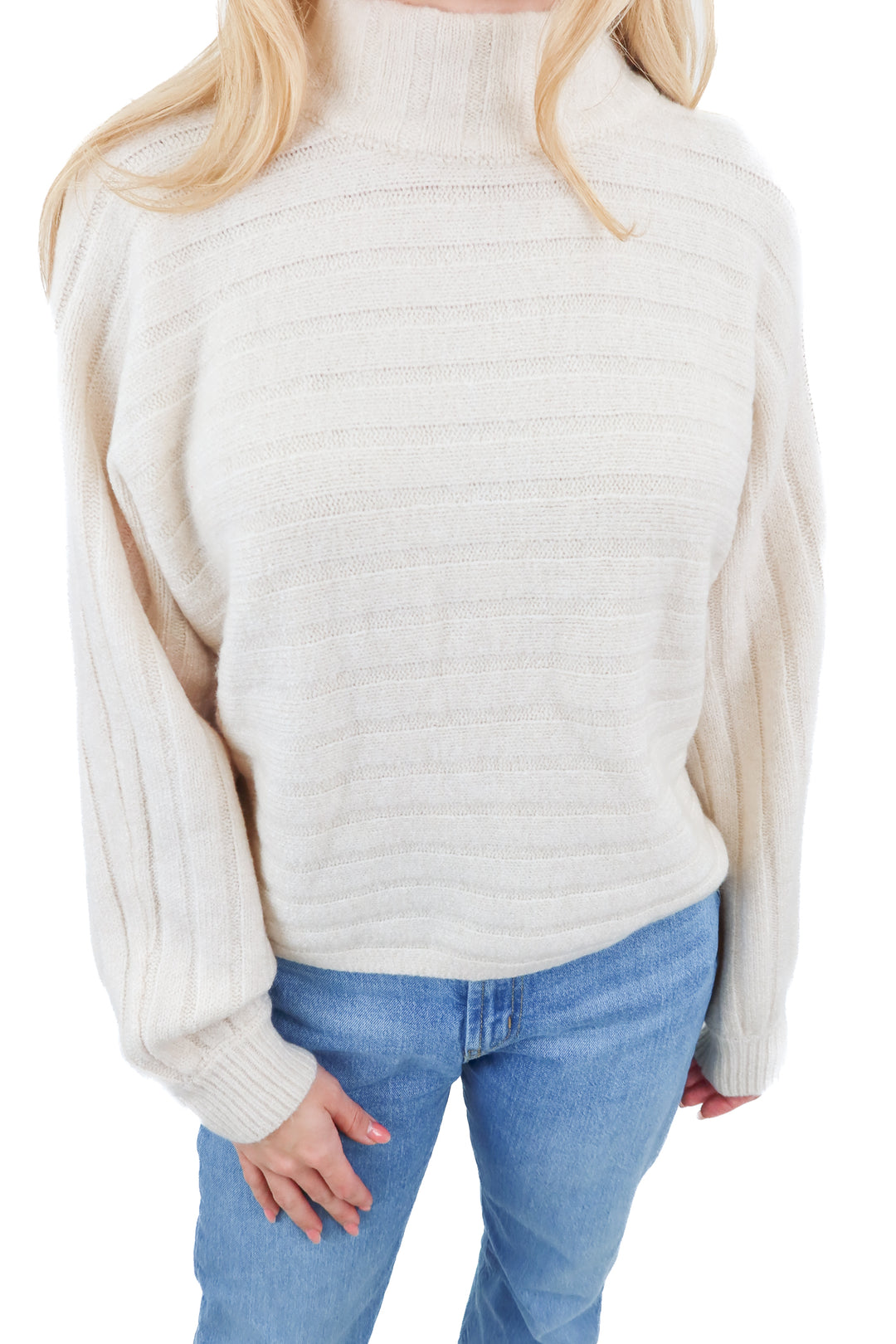 altar'd state beige mockneck sweater (S)