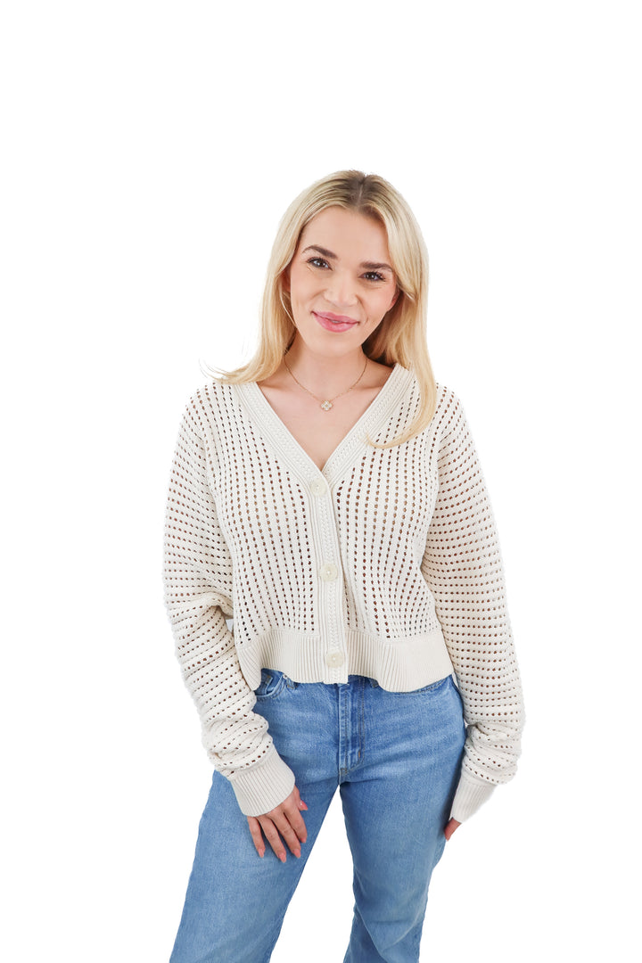 Lululemon beige knit cardigan (S)