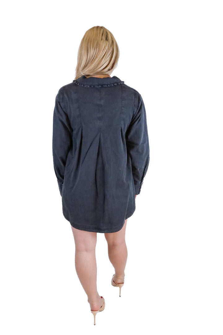 Free People black button down dress (XS)