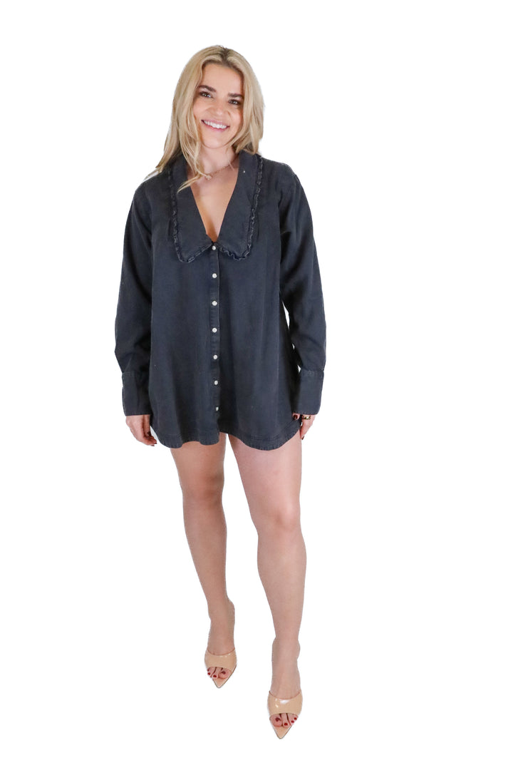 Free People black button down dress (XS)