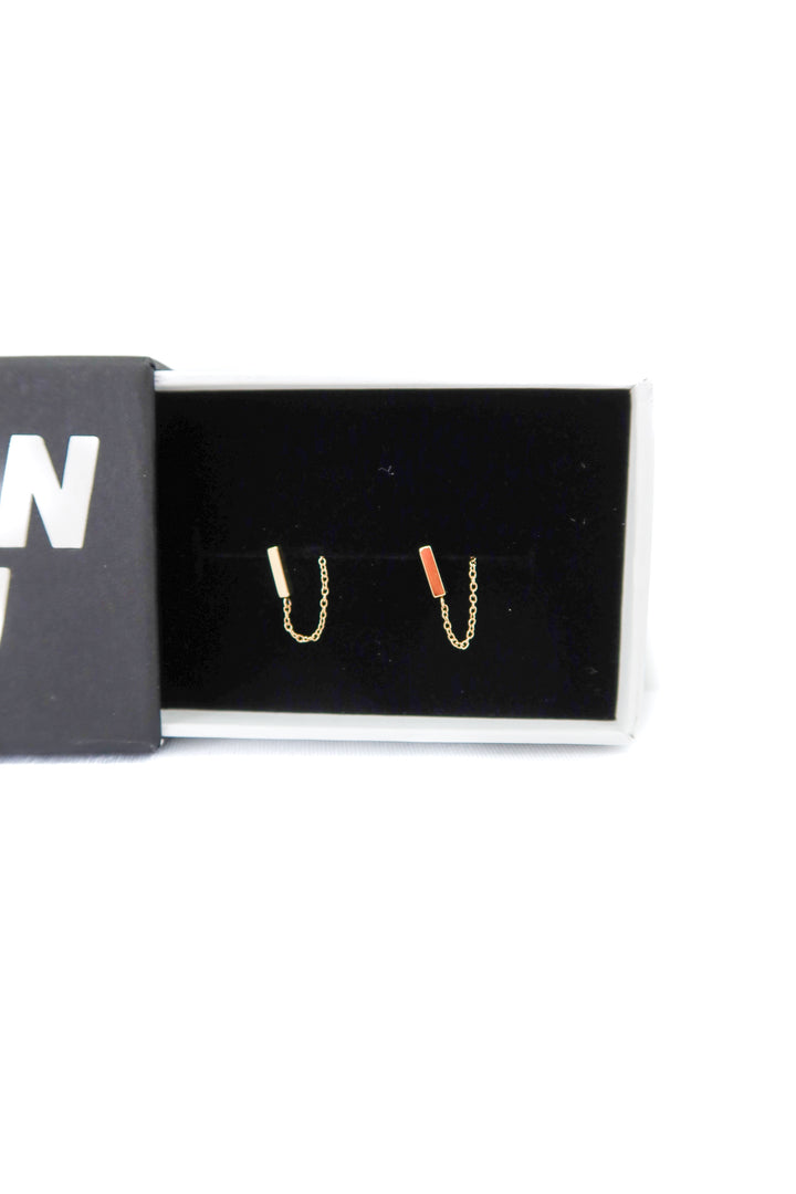 maison miru gold bar earrings (retail $75)