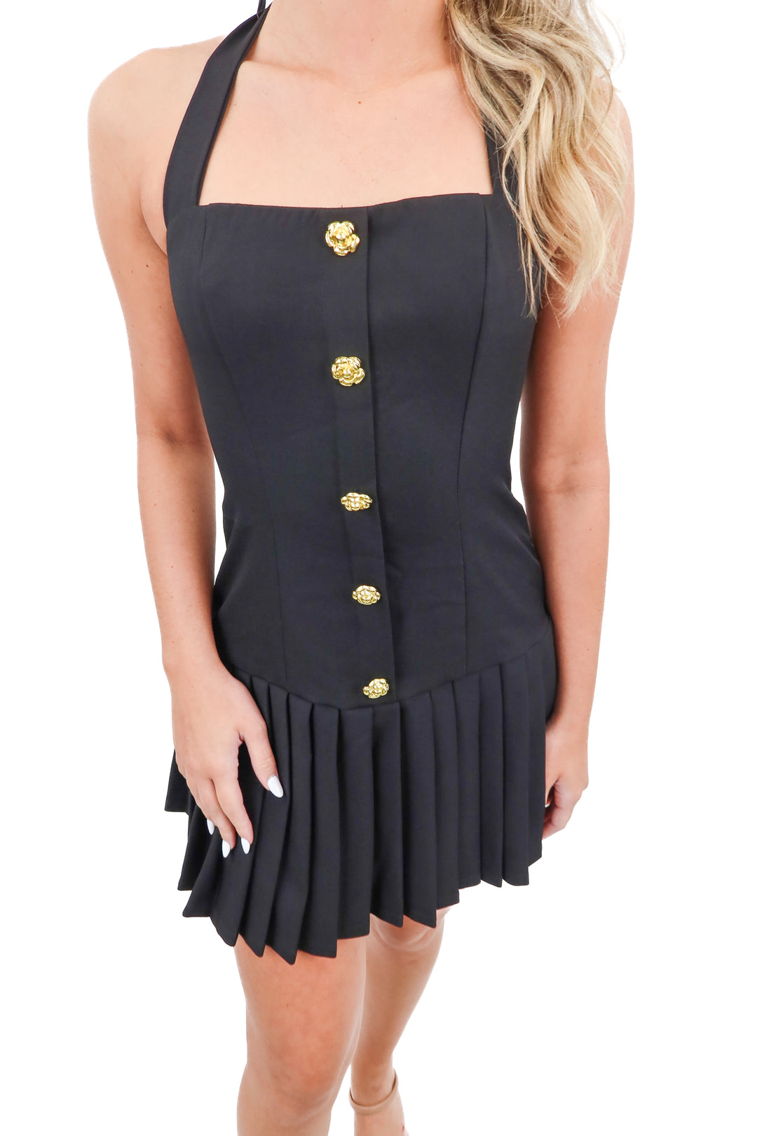 Shareen Collections halter black dress (6)