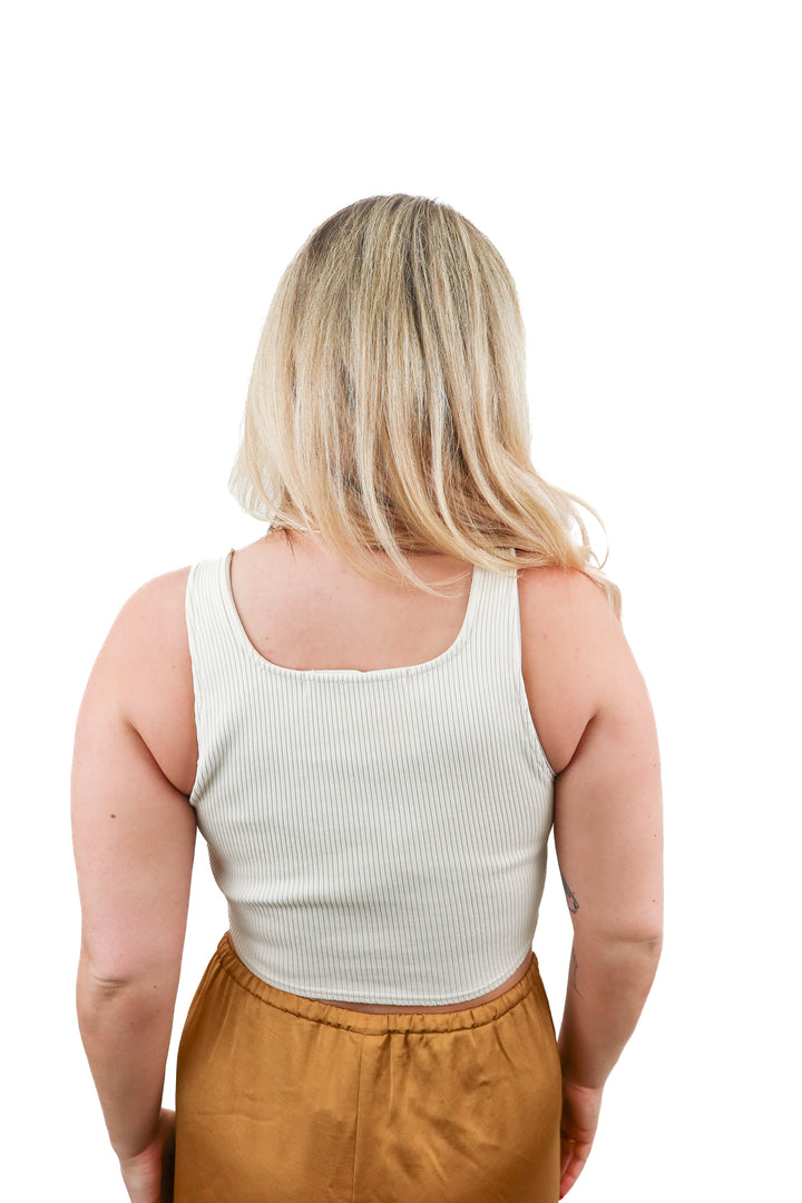 cd studio ivory ribbed tank (L)