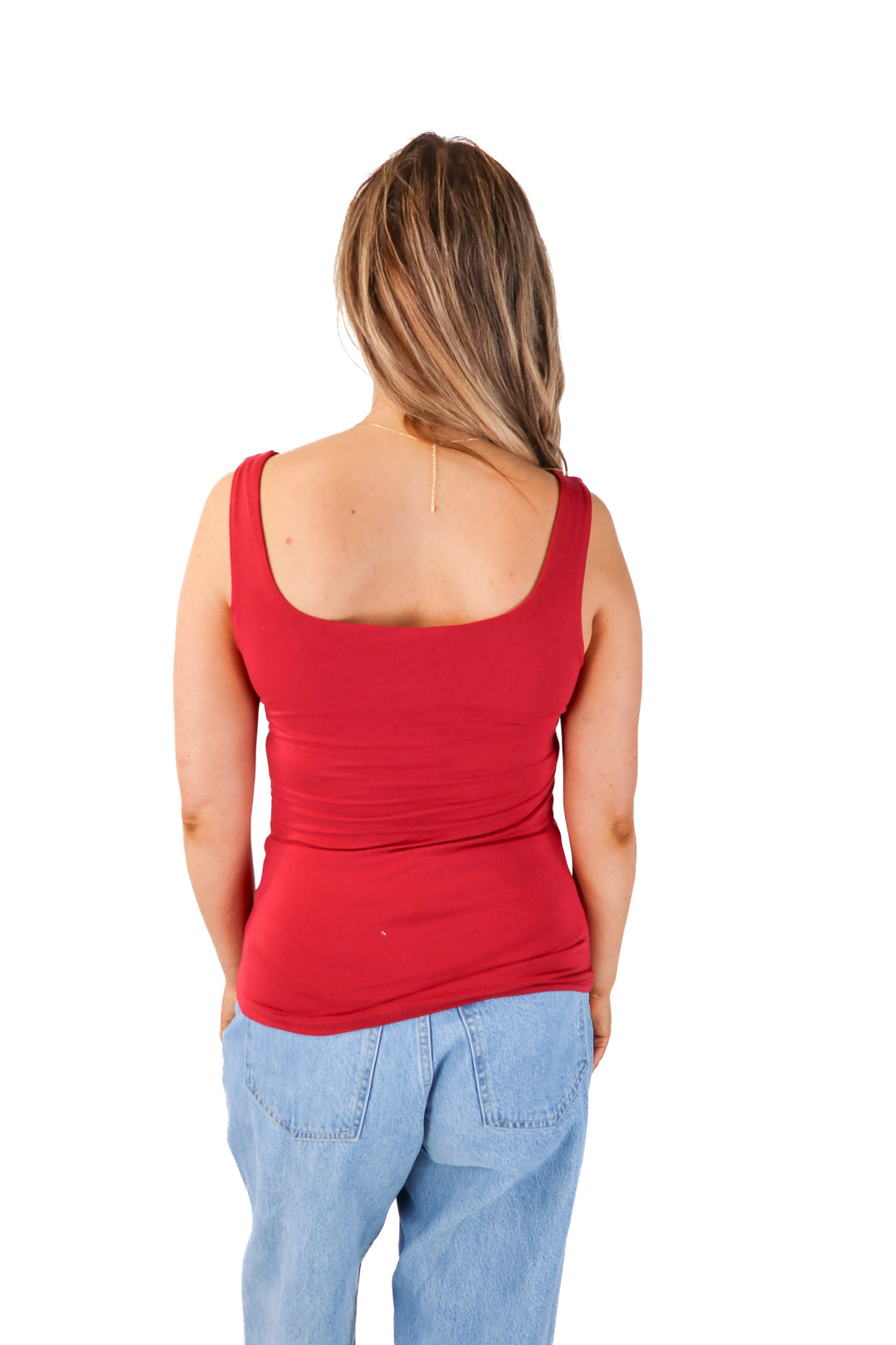 pink m style red seamless tank (L)