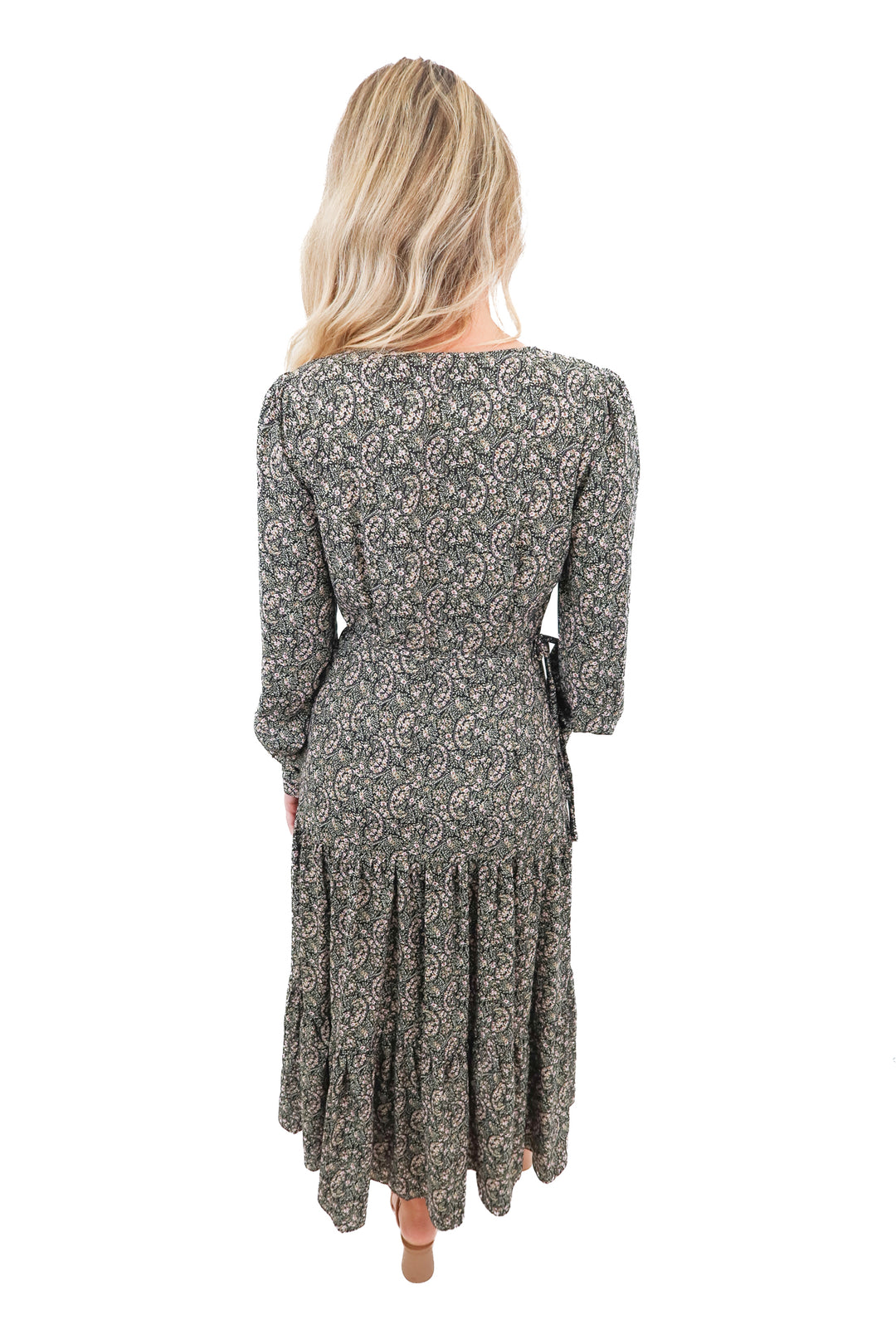Calista floral wrap maxi dress (S)