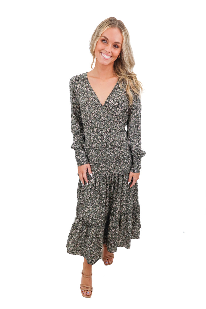 Calista floral wrap maxi dress (S)