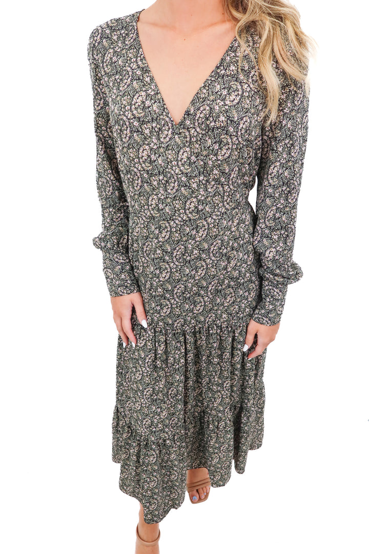 Calista floral wrap maxi dress (S)