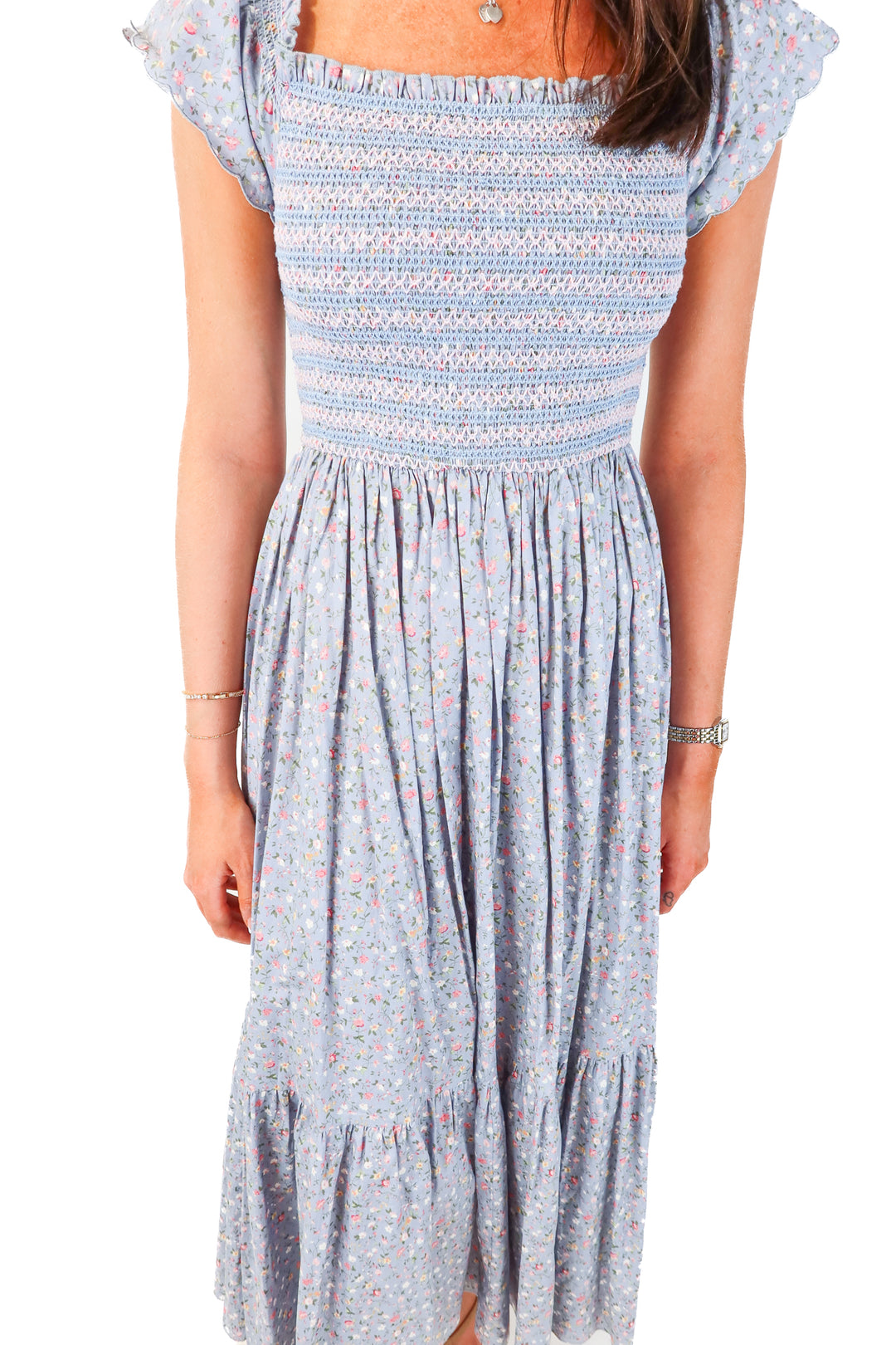 storia blue floral maxi dress (s)
