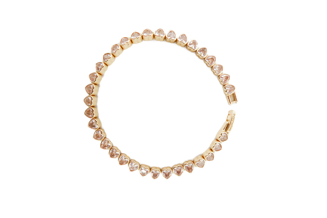 gold rhinestone heart bracelet