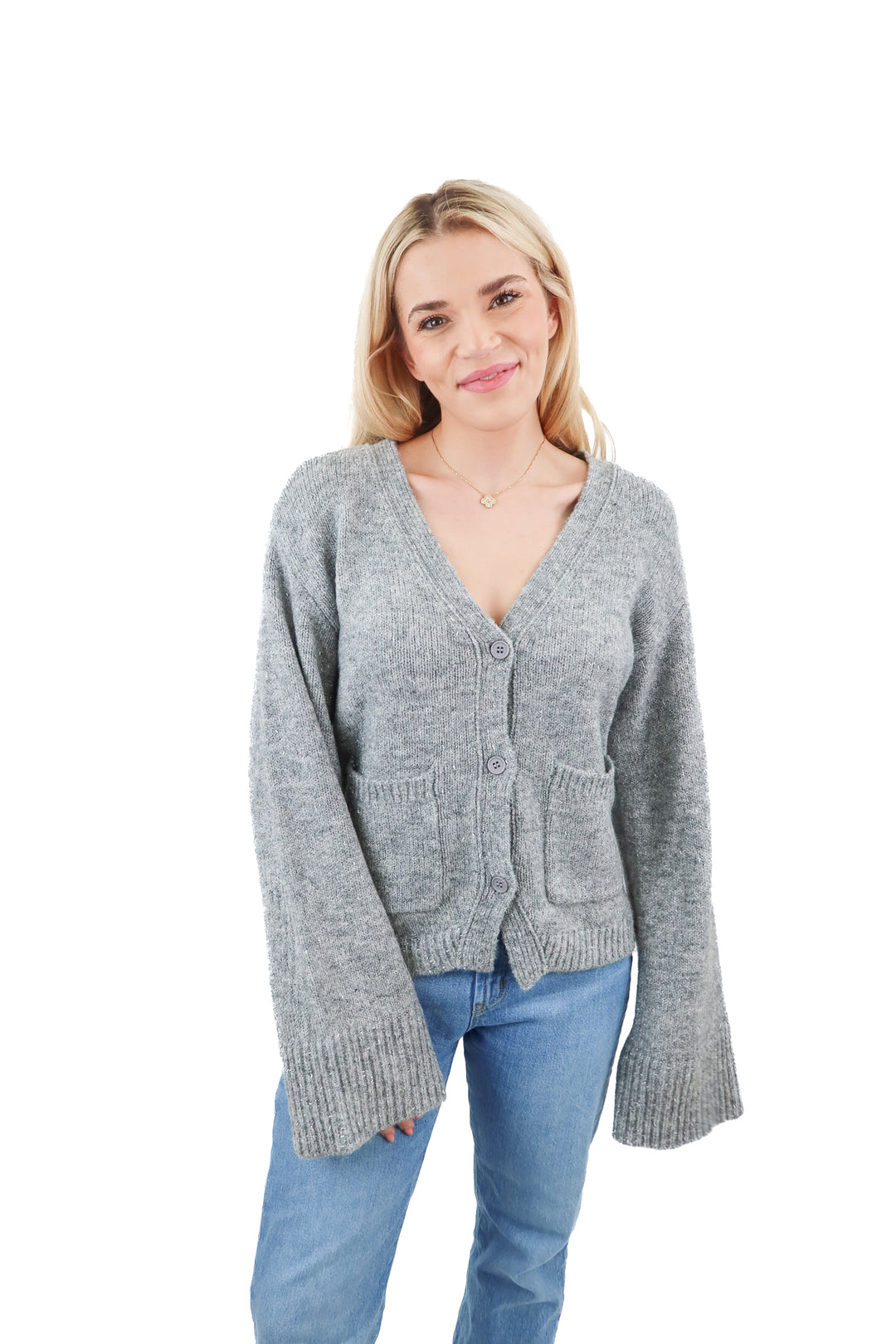 Steve Madden grey metallic cardigan NWT (S; retail $89)