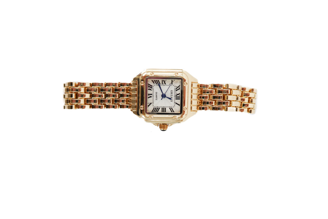 grealy gold square watch
