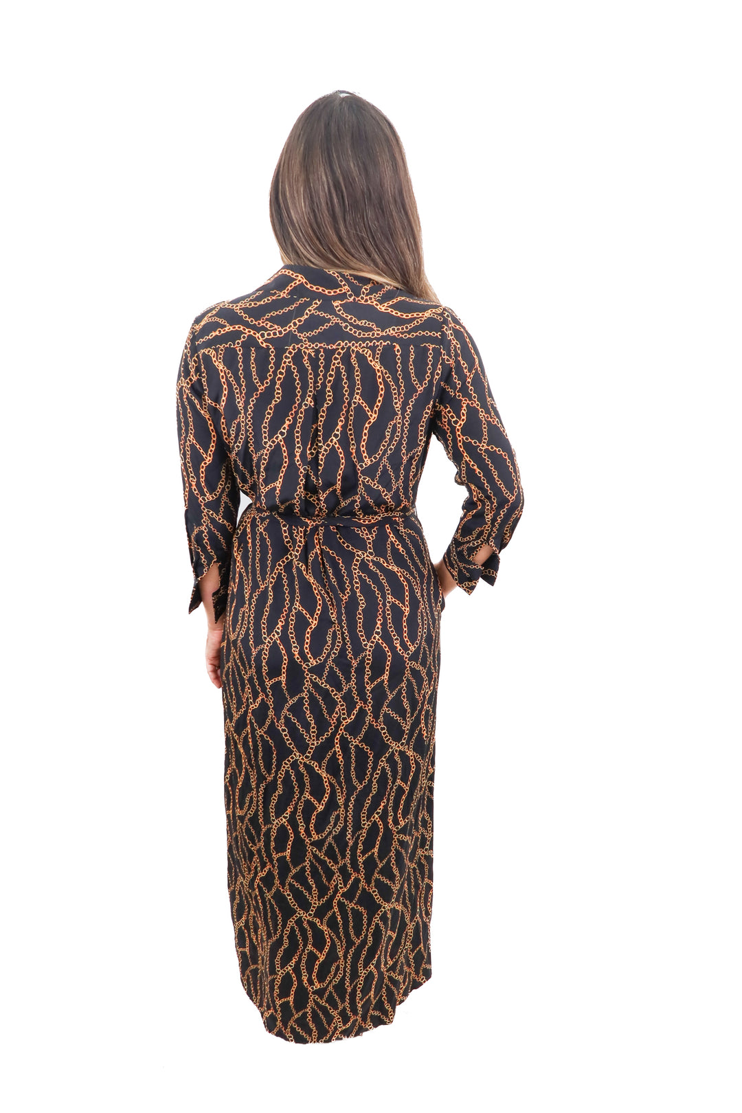 l'agence black chain link maxi dress (s; retail $595)