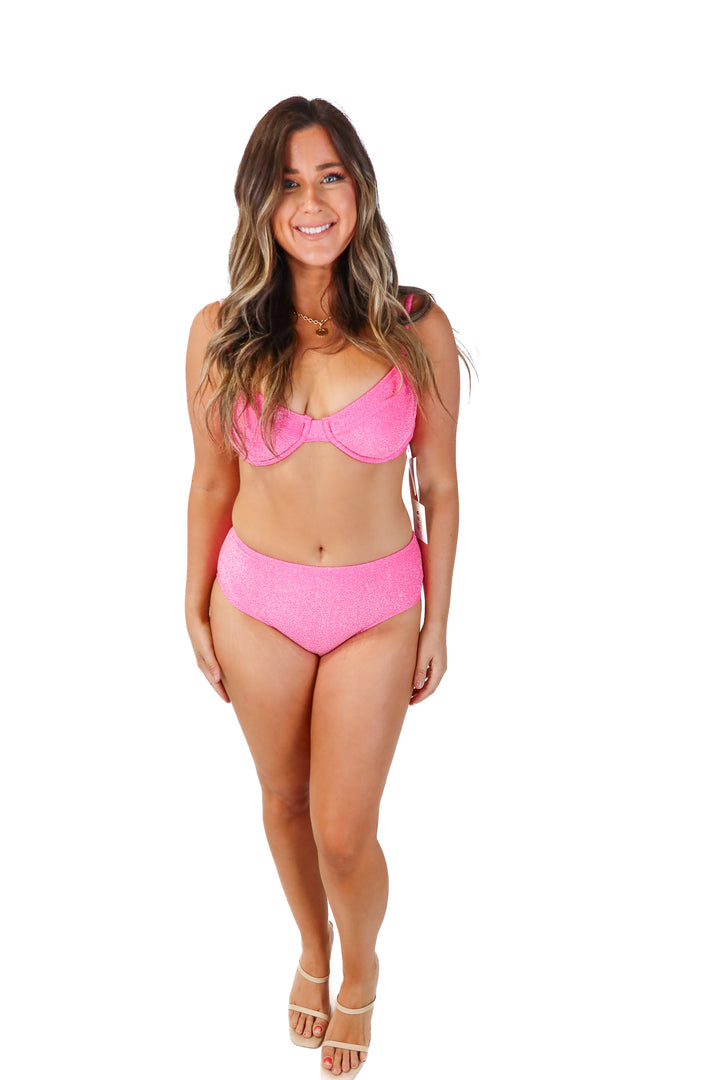 SOLD good american pink sparkle bikini NWT (2/ US6-8; retails $108)