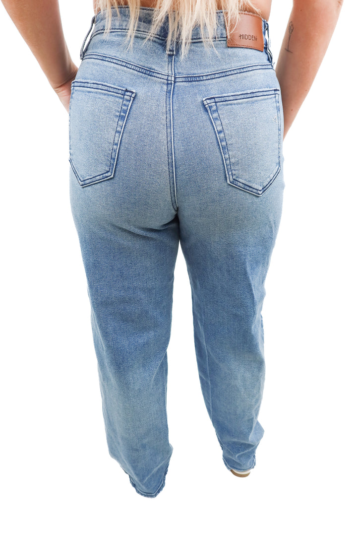hidden light wash straight leg jeans (28; retail $74.99)