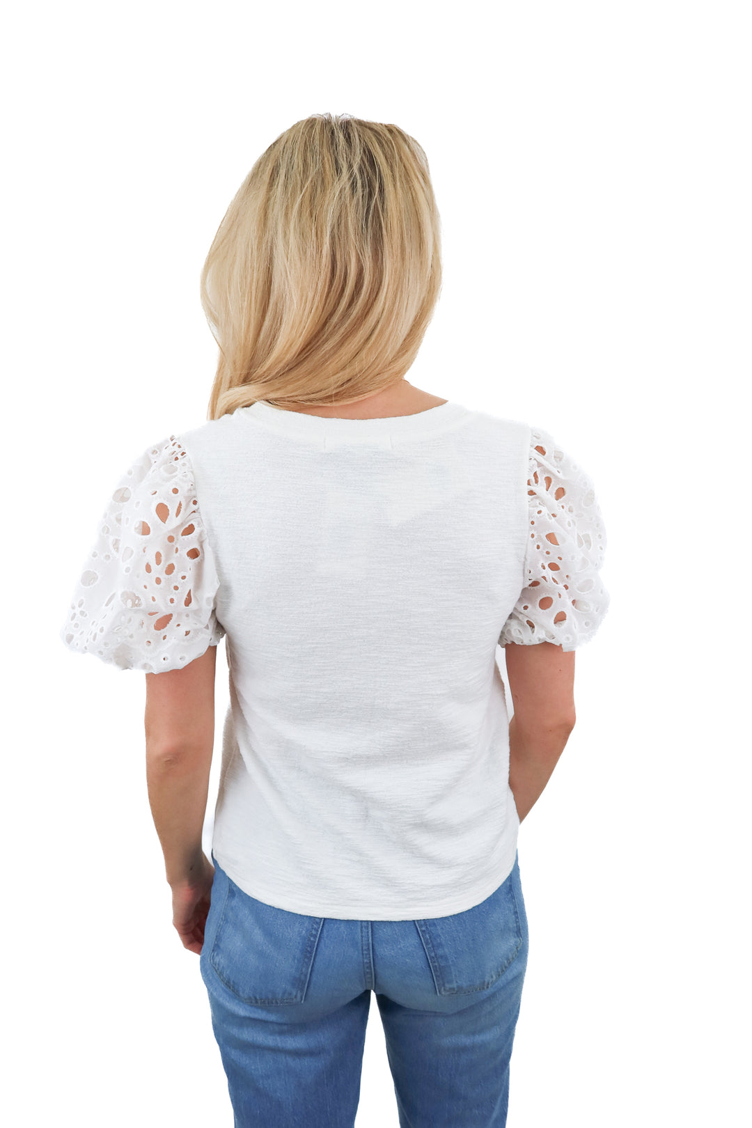 English Factory white eyelet sleeves top NWT (XS; retail $58)