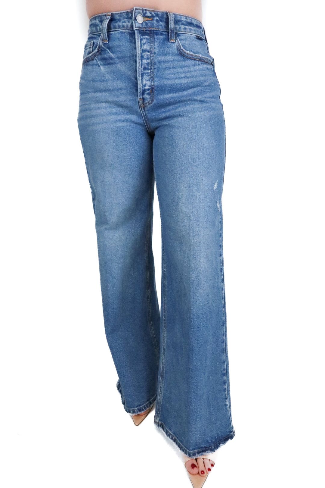 Cello Medium Wash Wide Leg Jeans (3; retail $50)
