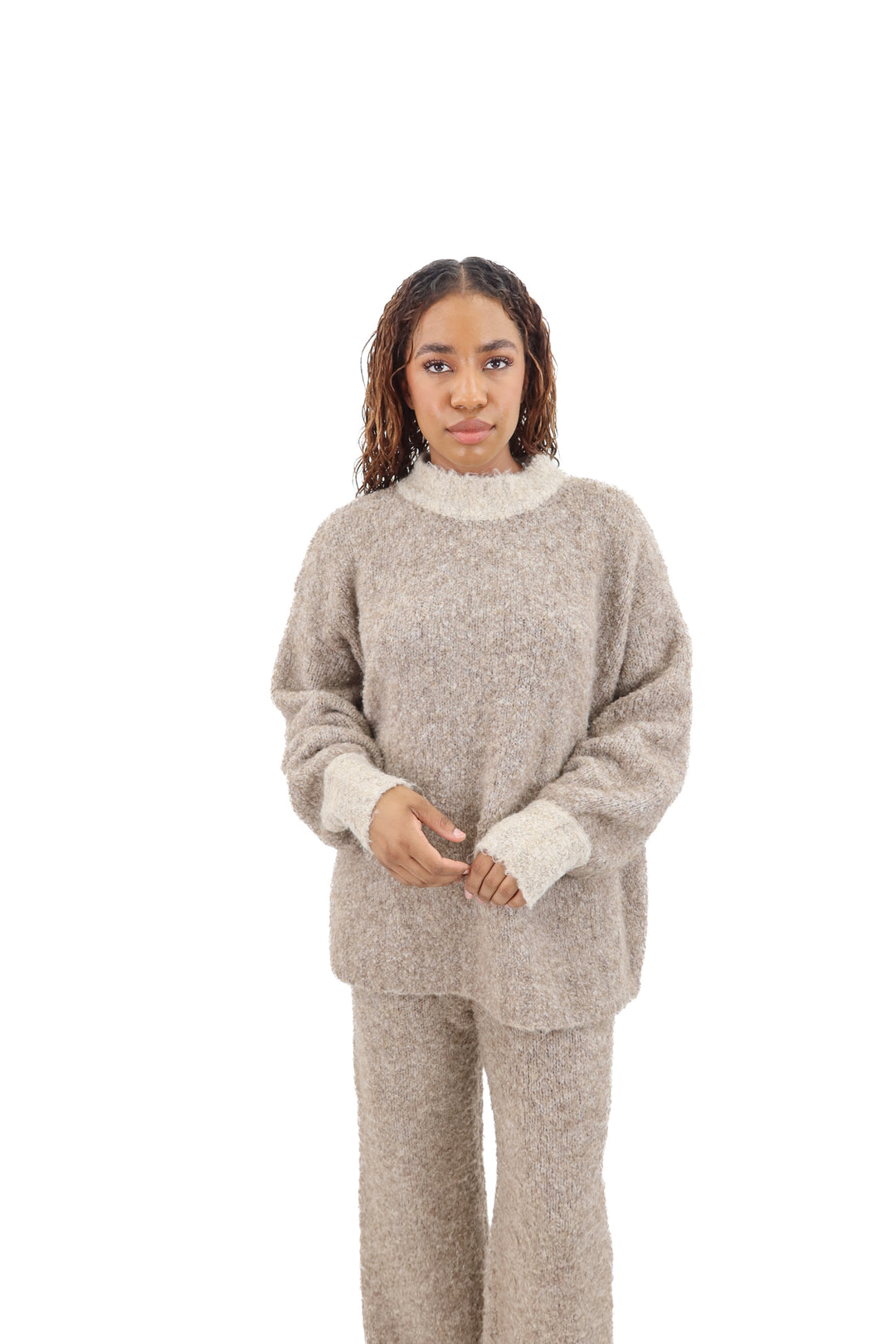 klesis brown brushed knit sweater (m; $59)