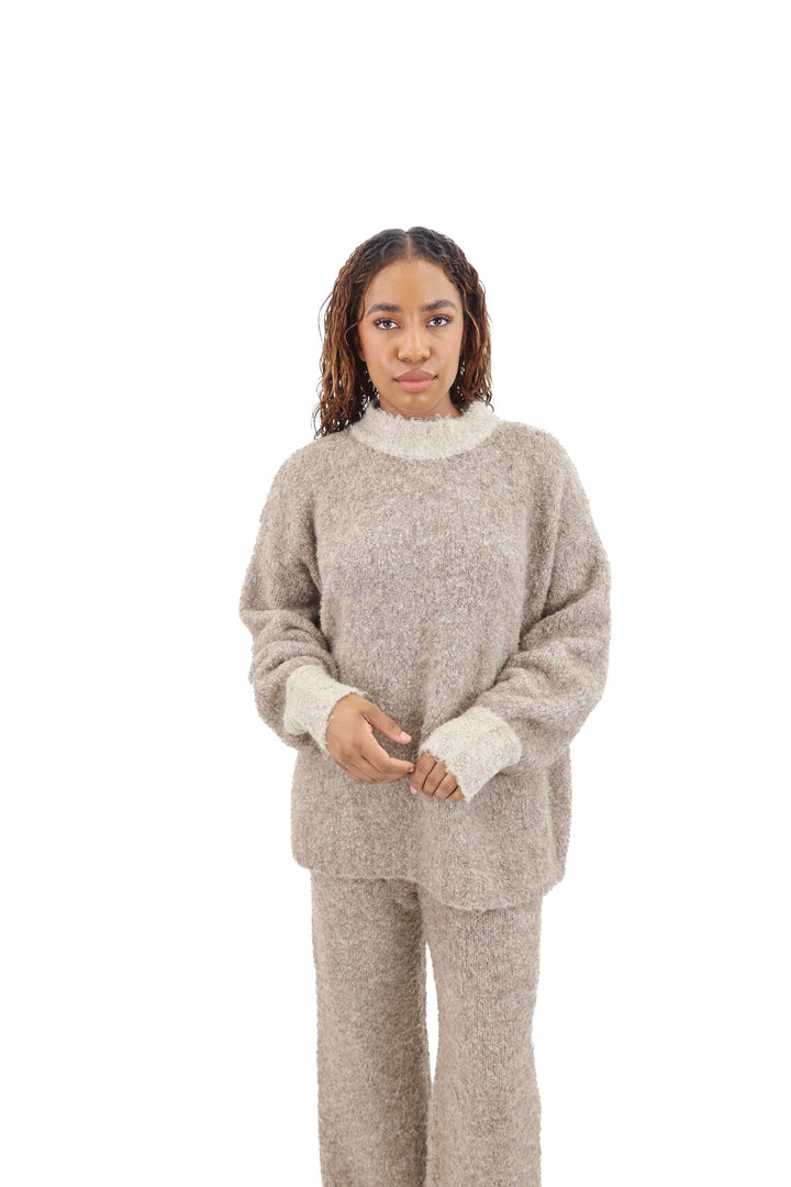 klesis brown brushed knit sweater (m; $59)