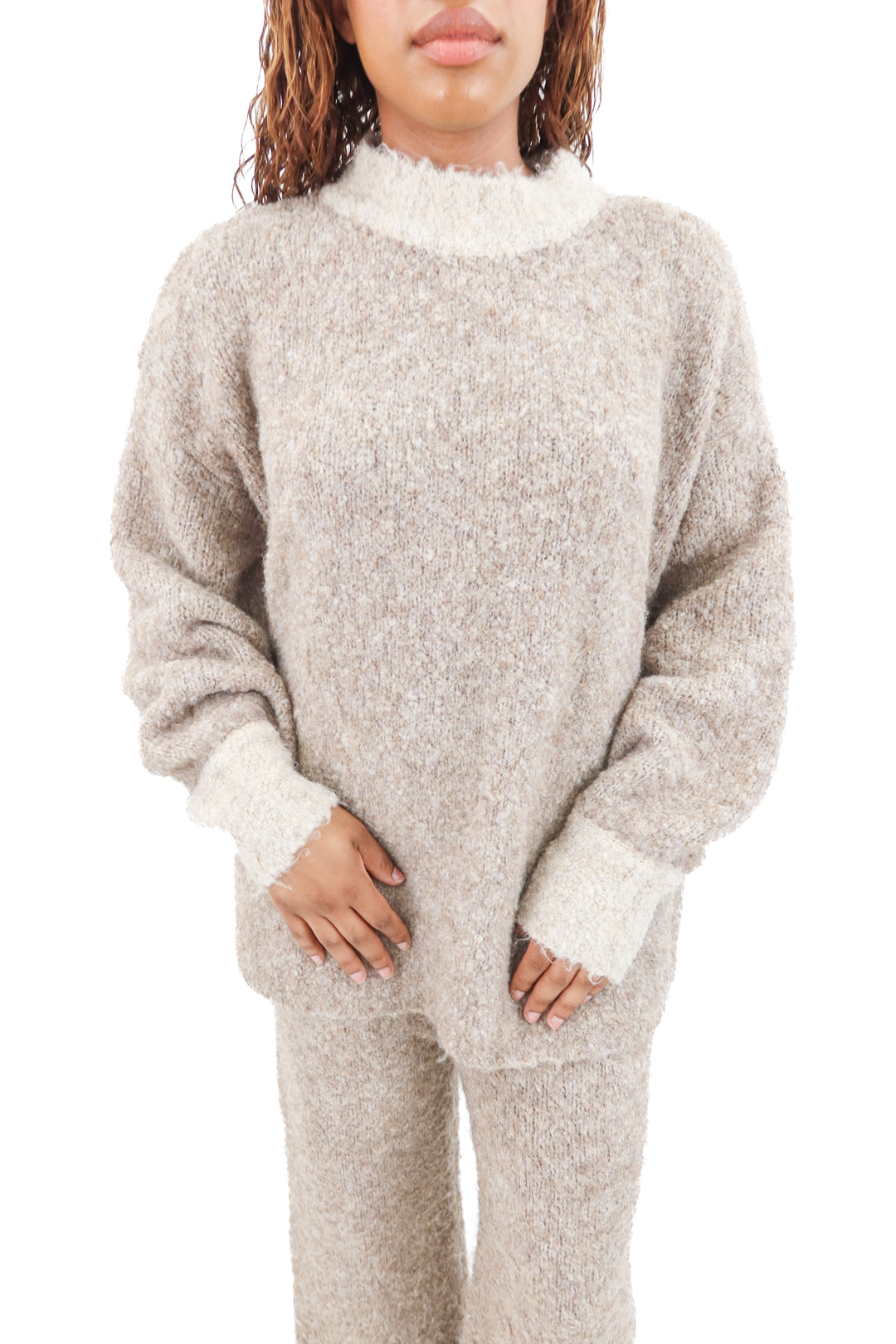 klesis brown brushed knit sweater (m; $59)