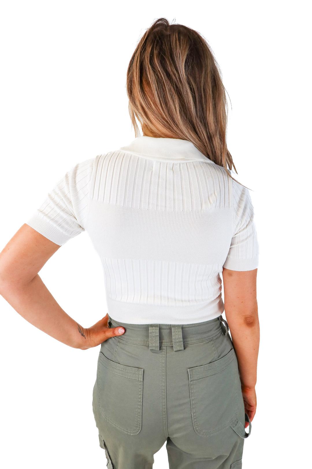 superdown white ribbed bodysuit (m; retail $64)