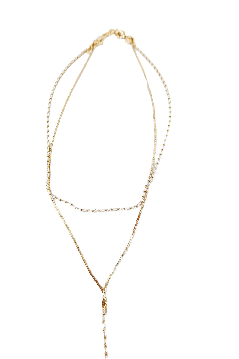 tiny gold layered necklace (retail $198)