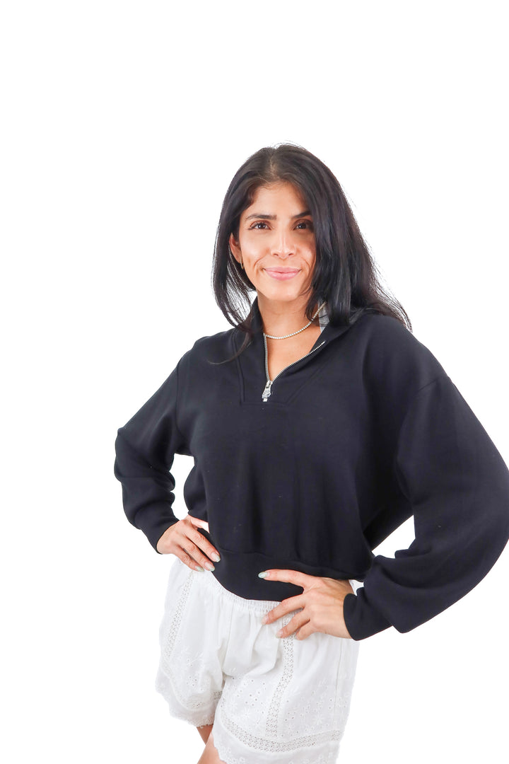 Varley black doublesoft quarter zip jacket (S)